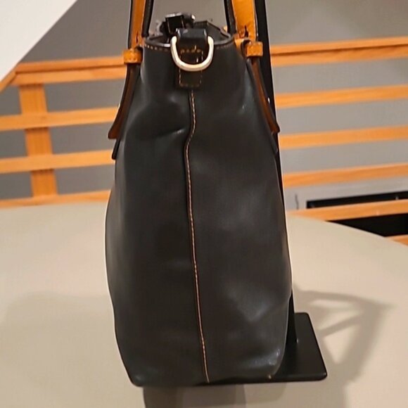 Vera Bradley Sagebrush Satchel Gallatin Leather Black and Tan - Picture 6 of 14